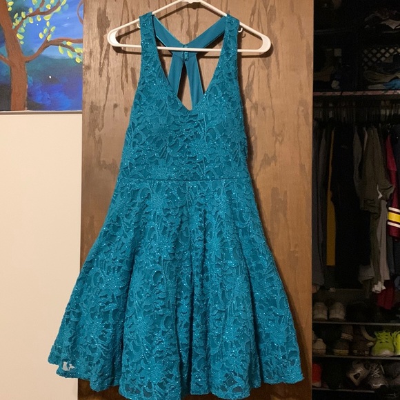 Teal lace dress - Picture 1 of 5